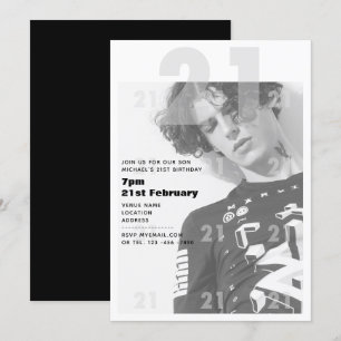 Convites Festa de raparigas aniversário de 21 anos moderna