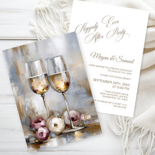 Convites Festa de Receção de Casamento Felizes para Sempre