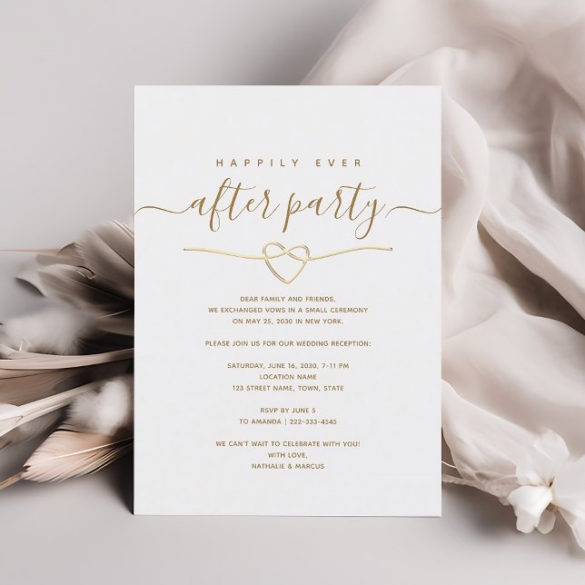 Convites Festa de Recepção de Casamento Felizes para Sempre (Criador carregado)