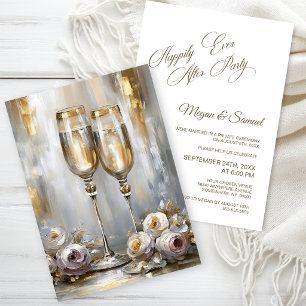 Convites Festa de Recepção de Casamento Felizes para Sempre
