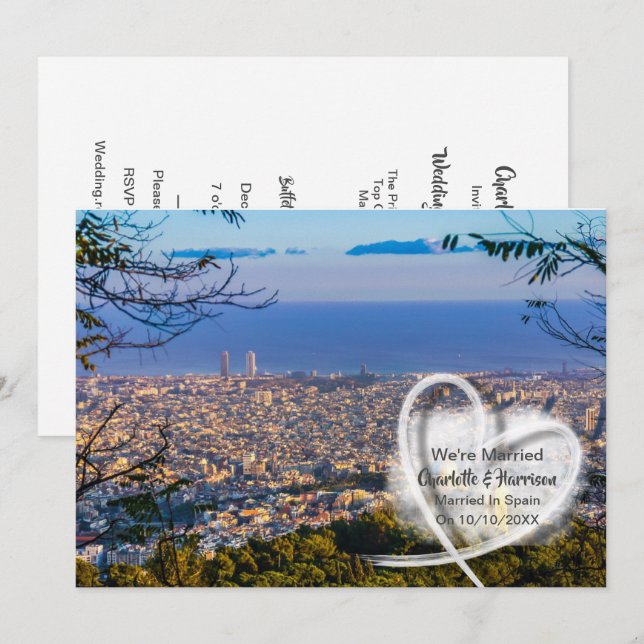 Convites Festa de Recepção de casamento postada casada na E (Frente/Verso)