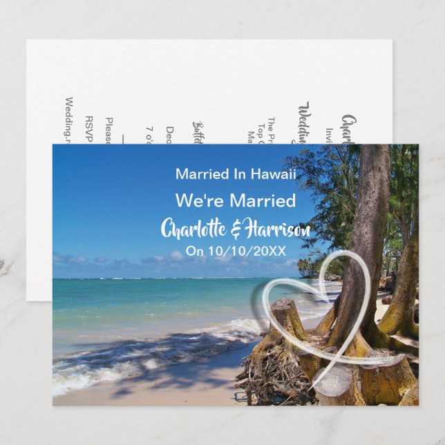 Convites Festa De Recepção de casamento postada Casada No H (Frente/Verso)