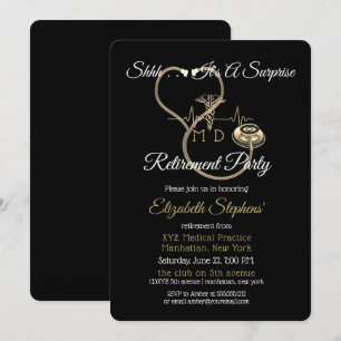 Convites Festa de Reforma do Médico Stethoscope