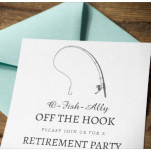 Convites Festa de Reforma do Tema de Pesca Simples