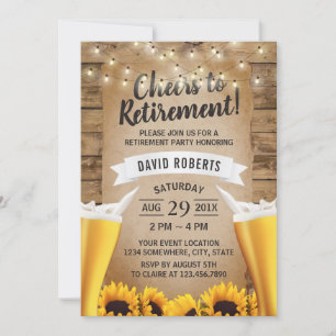 Convites Festa de Reforma dos Girassóis Rústicos de Cerve