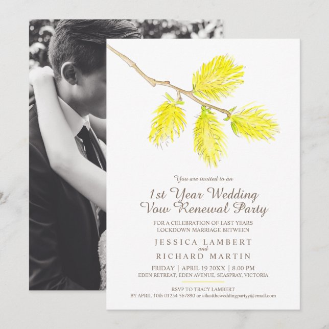 Convites Festa de renovação da vitela de casamento da prima (Frente/Verso)