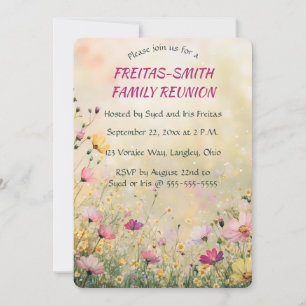 Convites Festa de Reunião da Família de Flores Silvestres E