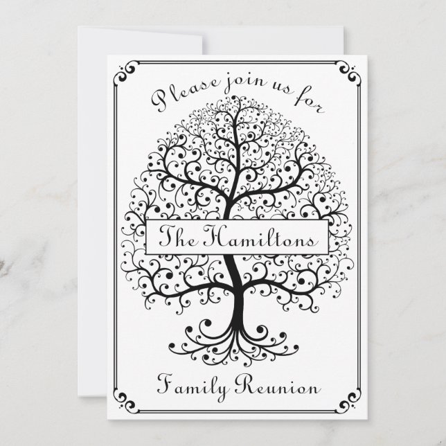 Convites Festa de Reunião Familiar Festa Simples Elegante M (Frente)