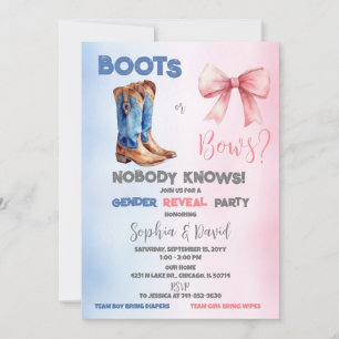 Convites Festa de Revelação de Gênero Botas ou Laços