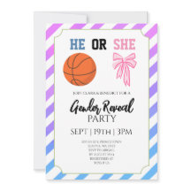Festa de Revelação de Gênero de Basquete com Laço 