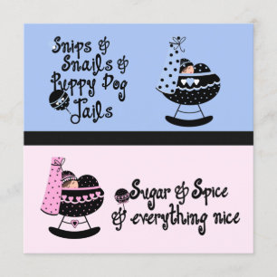 Convites Festa de Revelação de Gênero do Berço Rosa e Azul