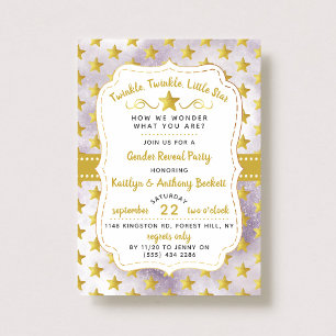Convites Festa de Revelação de Gênero Twink, Twinkle Little