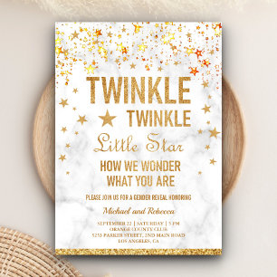 Convites Festa de Revelação de Gênero Twinkle Twinkle Littl