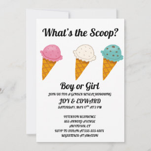 Convites Festa de Revelação de Gênero What's the Scoop