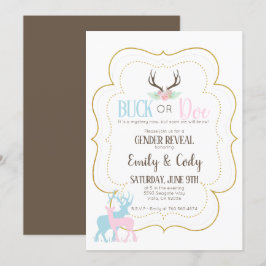 Convites Festa de Revelação do Sexo do Bebê Buck ou Doe Chá