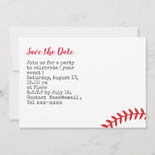 Convites Festa de save the date de beisebol 
