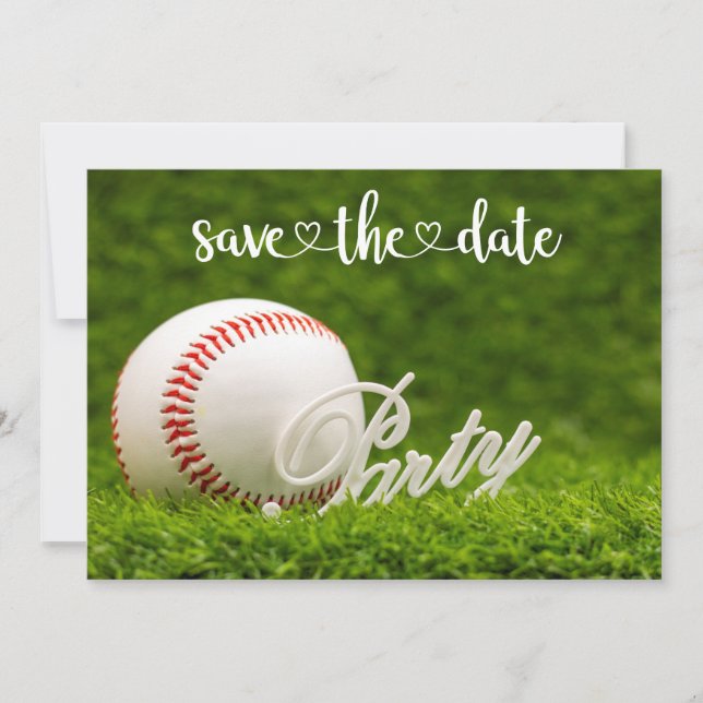 Convites Festa de save the date de beisebol  (Frente)