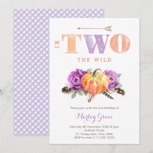 Convites Festa de segundo aniversário da Lavanda Pumpkin B