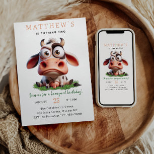 Convites Festa de segundo aniversário de Animais de Criação