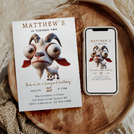 Convites Festa de segundo aniversário de Bovinos