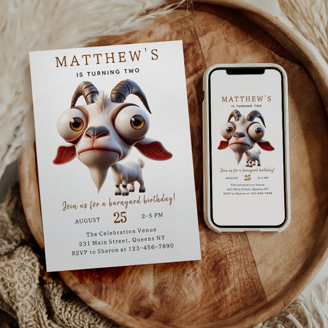 Convites Festa de segundo aniversário de Bovinos (Criador carregado)