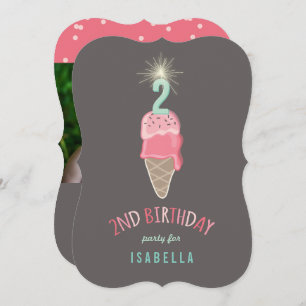 Convites Festa de segundo aniversário de Garota Vendedor de