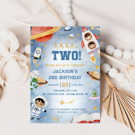 Convites Festa de segundo aniversário de Planetas Espaciais