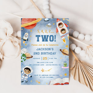 Convites Festa de segundo aniversário de Planetas Espaciais