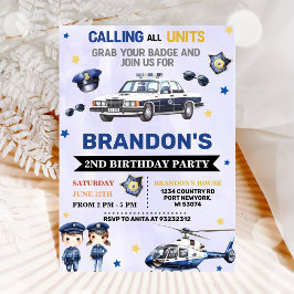 Convites Festa de segundo aniversário do Garoto Policial