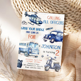 Convites Festa de segundo aniversário do Garoto Policial