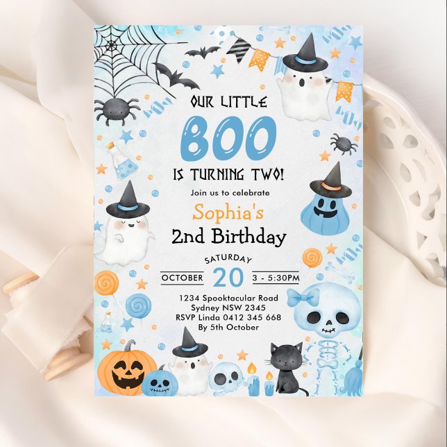 Convites Festa de segundo aniversário do Halloween Ghost (Criador carregado)