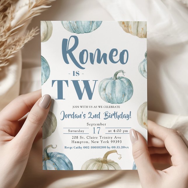 Convites Festa de segundo aniversário do Pastel Boy Pumpkin (Criador carregado)