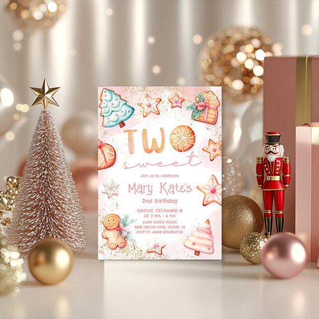Convites Festa de segundo aniversário Doce de Natal 2 (Criador carregado)