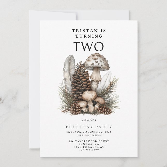 Convites Festa de segundo aniversário Florestal Encantada (Frente)