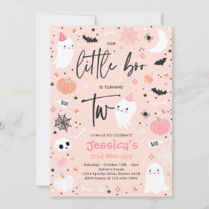 Convites Festa de segundo aniversário Ghost Little Boo do B