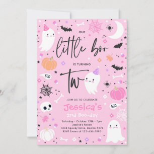 Convites Festa de segundo aniversário Ghost Little Boo do B