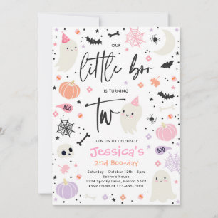 Convites Festa de segundo aniversário Ghost Little Boo do B