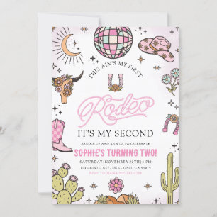 Convites Festa de segundo aniversário Rodeo, Moça Ocidental
