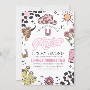 Convites Festa de segundo aniversário Rodeo, Moça Ocidental