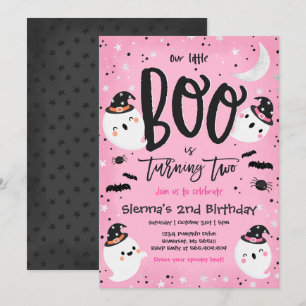 Convites Festa de segundo aniversário Rosa Rosa-Rosa do Ha