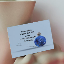 Convites Festa de sereia artística sob o primeiro aniversar