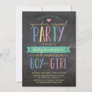 Convites Festa de Sexo Colorida do Chalkboard Cute