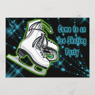 Convites Festa de Skates de Gelo Cosmic Neon