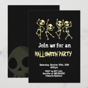 Convites Festa de Skeleton Halloween
