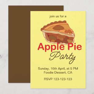 Convites Festa de Sobremesa de Torta de Maçã