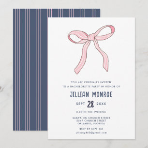 Convites Festa de solteira Arco azul-rosa