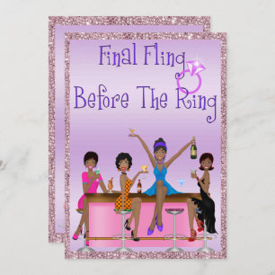 Convites Festa de solteira Clássica de Sparkles e Glitter