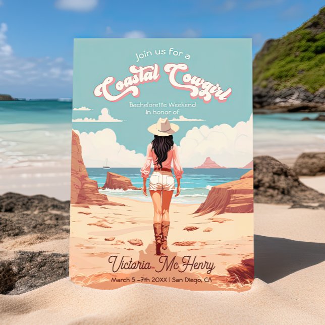 Convites Festa de solteira Costeira de Cowgirl (Criador carregado)
