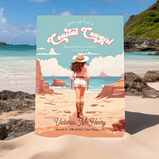 Convites Festa de solteira Costeira de Cowgirl (Criador carregado)