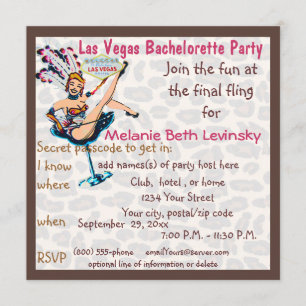 Convites Festa de solteira da pele do leopardo de Las Vegas